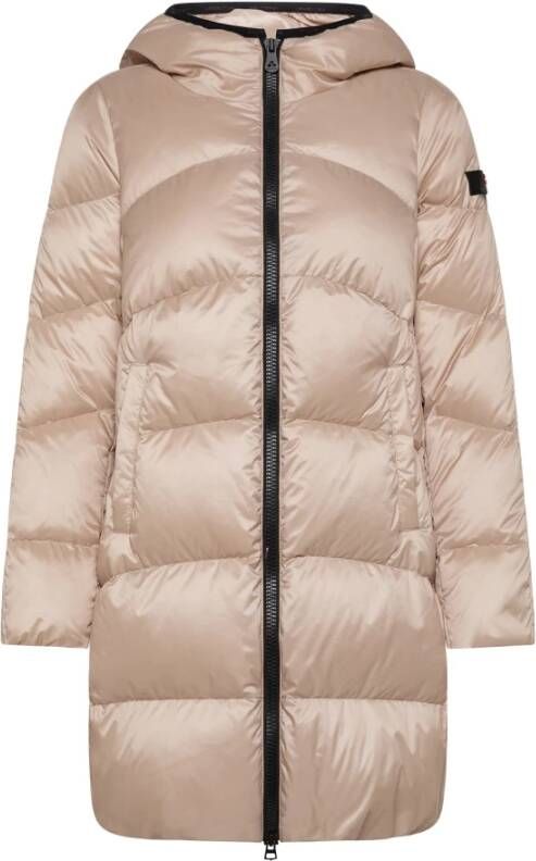 Peuterey Long down jacket in recycled fabric , Beige, Dames