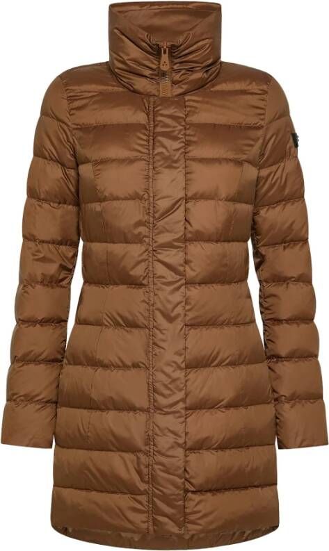 Peuterey Down jacket with high collar , Bruin, Dames