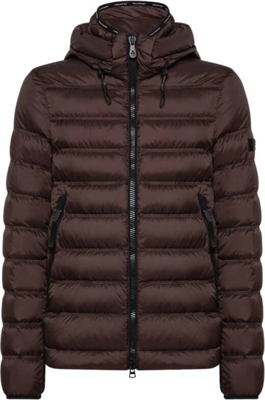 Peuterey Ultra lichtgewicht en semi shiny down jas , Bruin, Heren