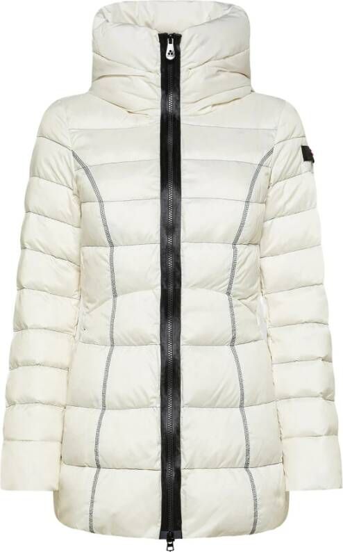 Peuterey Gerecycled stof en donsjack , Wit, Dames