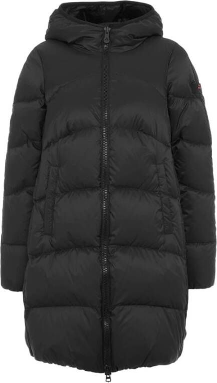 Peuterey Long down jacket in recycled fabric , Zwart, Dames