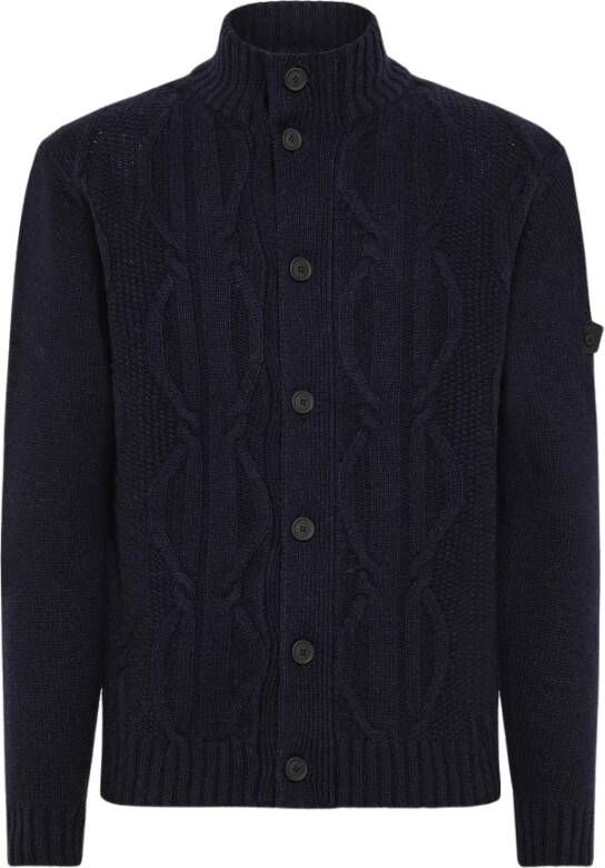Peuterey Wollen gebreide `Sarran`s vest , Blauw, Heren