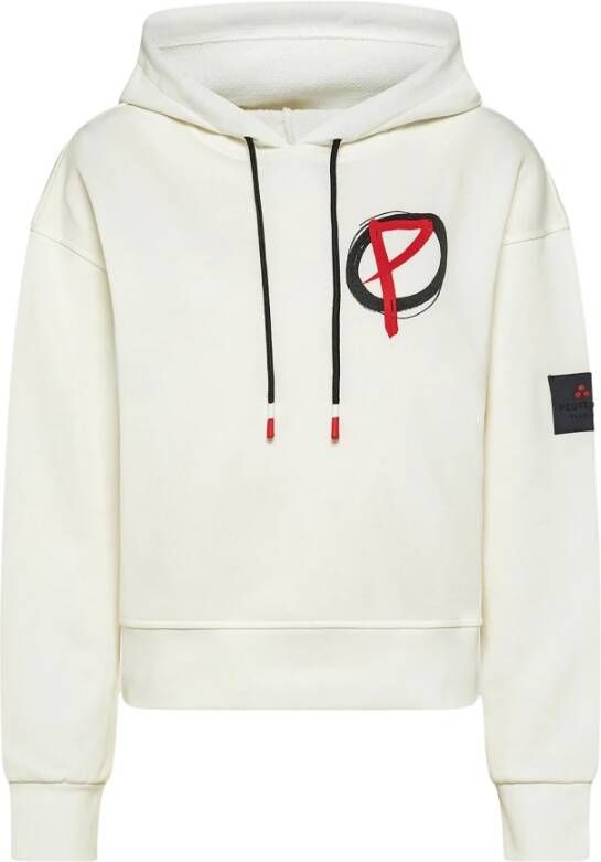 Peuterey Gots gecertificeerde hoodie , Wit, Dames