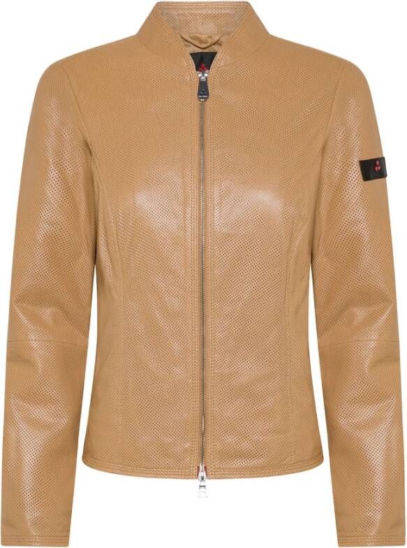 Peuterey Leren en Suède Jassen Beige Dames
