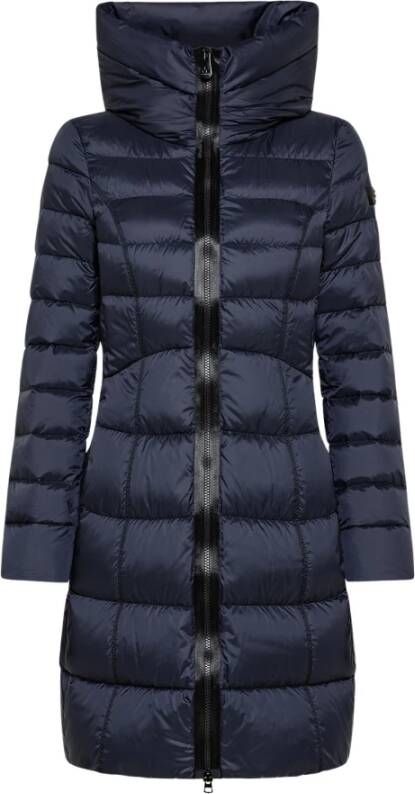 Peuterey 100% gerecycled polyester slanke fit down jas , Blauw, Dames