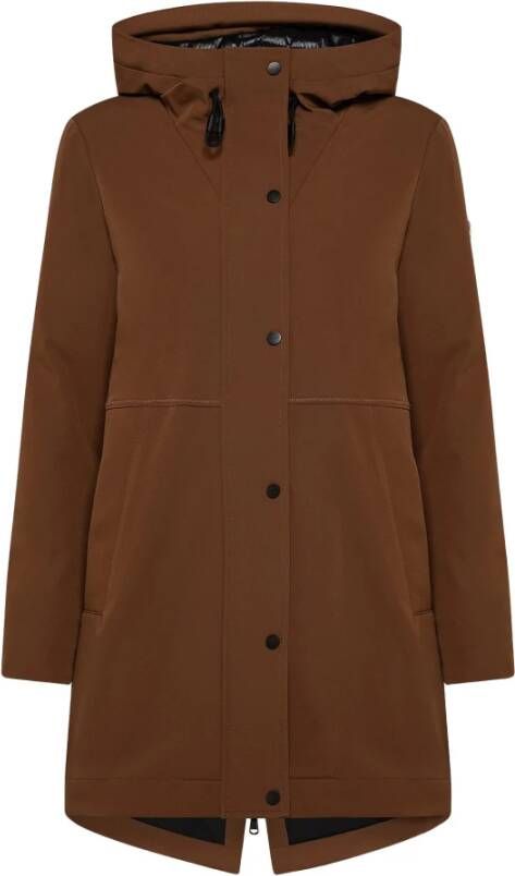 Peuterey Gladde miniHeren, geavanceerde parka , Bruin, Dames