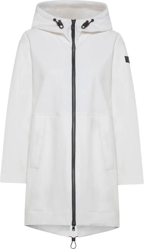 Peuterey Swallow tail parka in stretch nylon , Wit, Dames