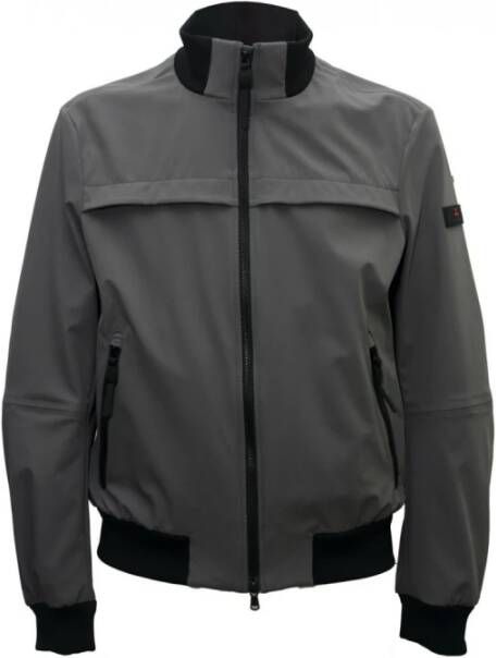 Peuterey Smooth bomber jacket in stretch fabric , Grijs, Heren