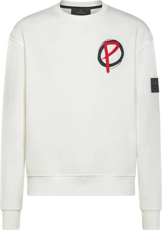 Peuterey Roundneck gemaakt met 100% Gots gecertificeerd garen , Wit, Heren