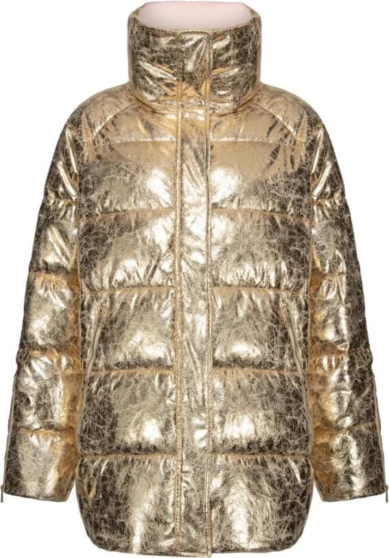 pinko Vintage effect gelamineerd jas , Geel, Dames
