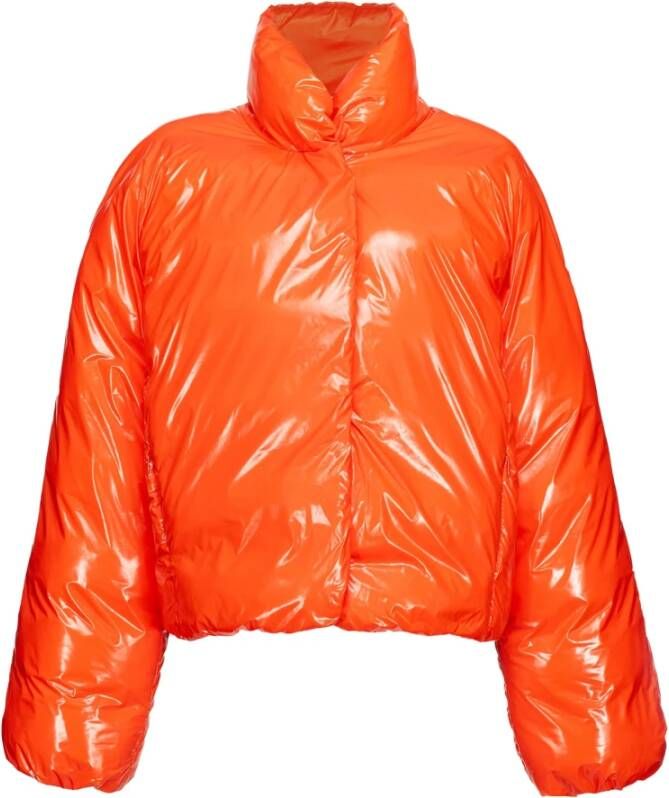 pinko Gevoerde kristalylon bomberjack , Oranje, Dames