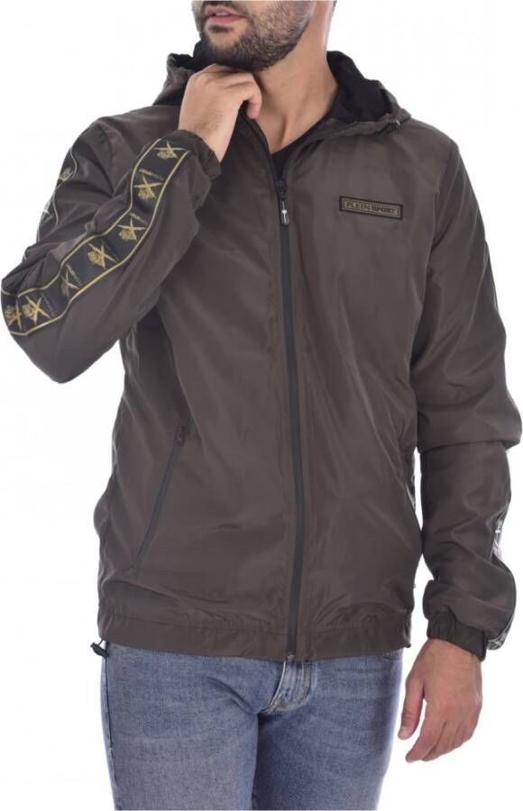 Plein Sport Winddichte jas met capuchon , Groen, Heren