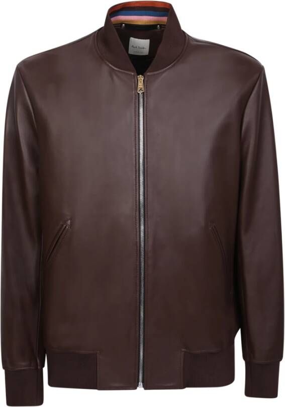 PS By Paul Smith Paul Smith brown jacket is made in Italy from premium lambskin for a soft finish , Bruin, Heren