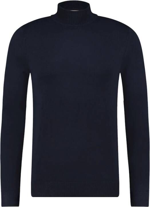 Purewhite Donkerblauwe Coltrui Essential Knit Turtleneck