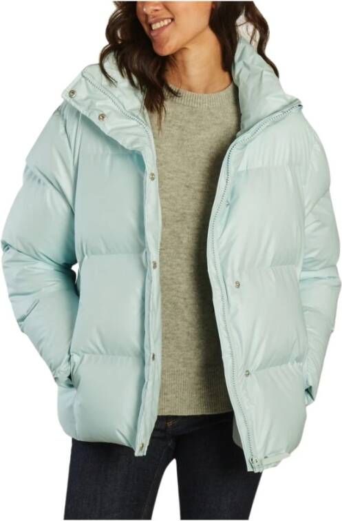 Rains Boxy Fit Short Down Jacket , Blauw, Unisex
