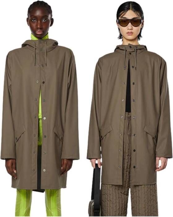 Rains Essentieel lang jas , Bruin, Unisex