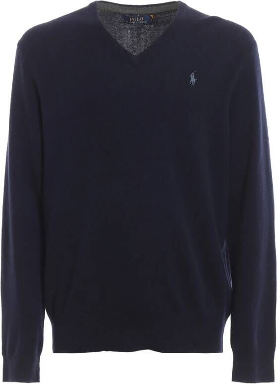 Ralph Lauren Gebreide kleding met V hals , Blauw, Heren