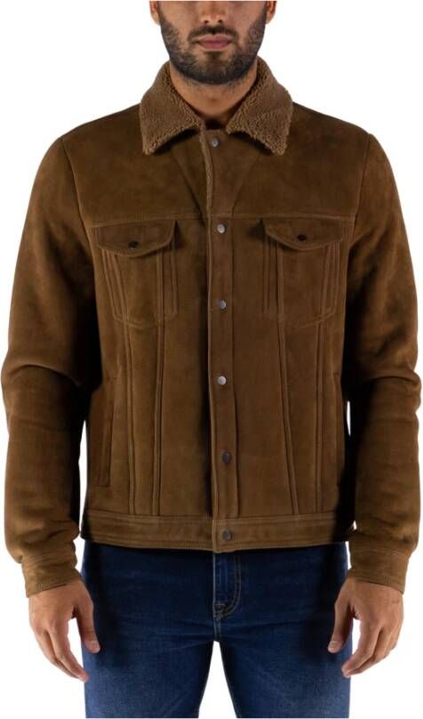 Salvatore Santoro Leren Jassen Bruin Heren