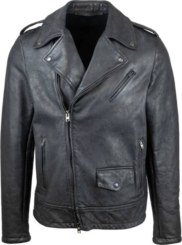 Salvatore Santoro Leren Jassen Zwart Heren