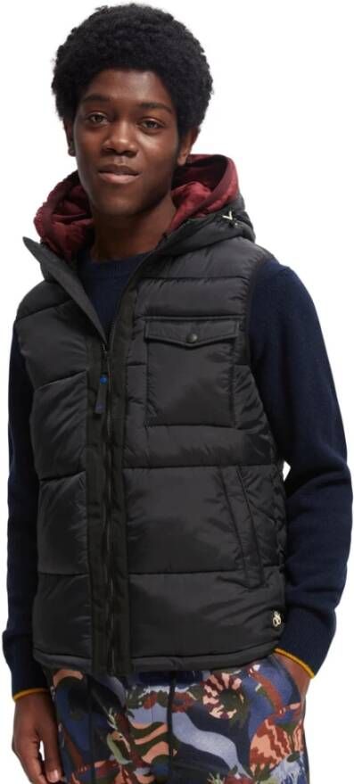 Scotch & Soda Doorgestikte bodywarmer met capuchon