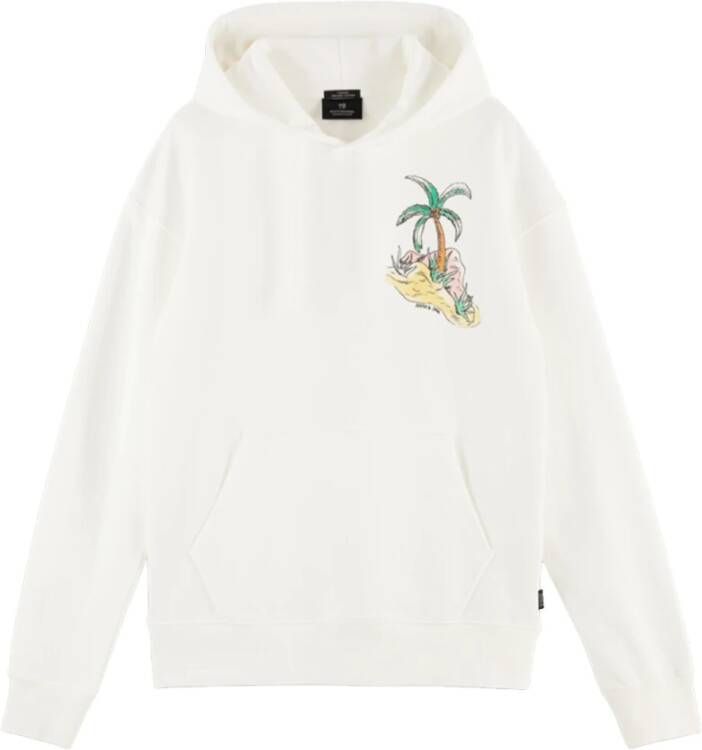 Scotch & Soda Relaxed fit felpa hoodie met artwork van biologisch katoen