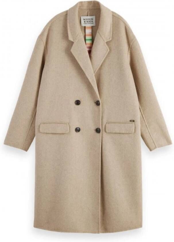 Scotch & Soda Double breasted mantel in wolblend met klepzakken