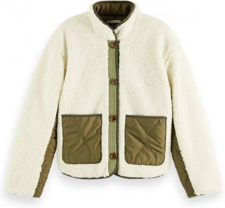 Scotch & Soda Ecru Teddy Jas Reversible Jacket With Teddy