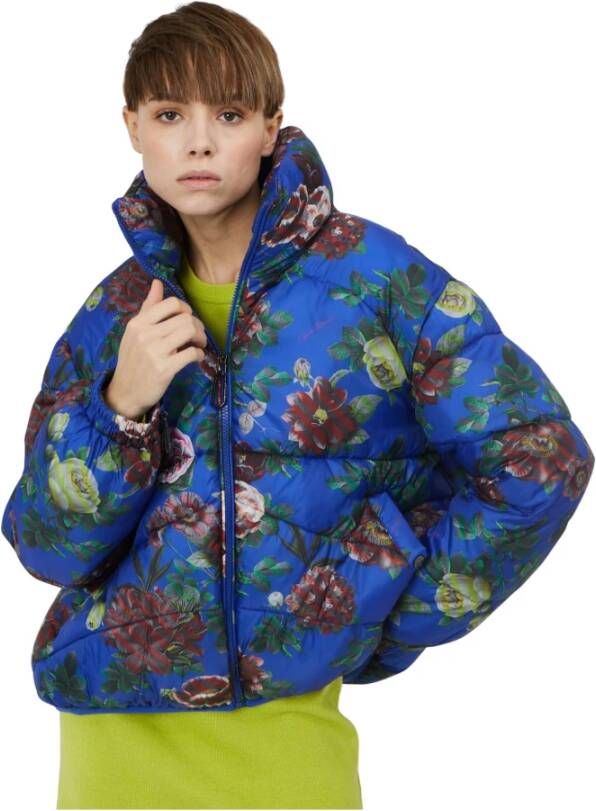 Silvian Heach Oversized bomberjack met afdrukken , Blauw, Dames