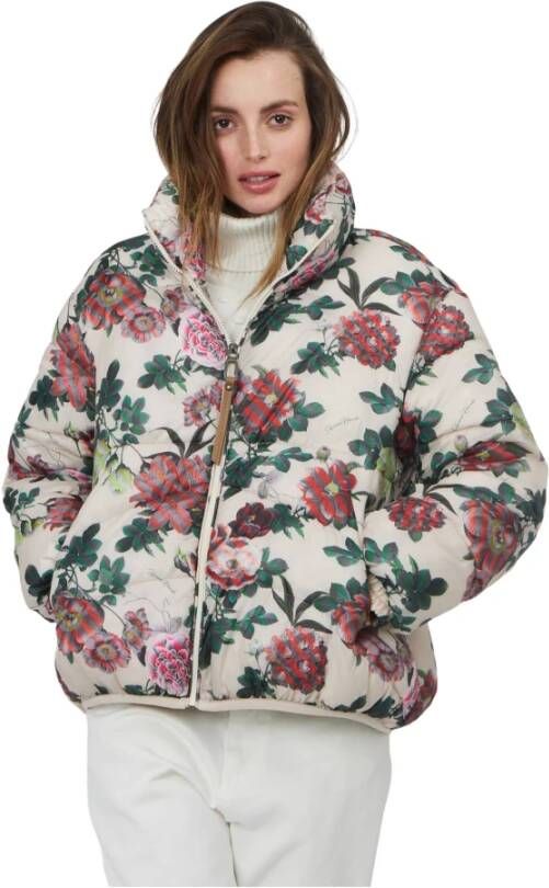 Silvian Heach Oversized bomberjack met afdrukken , Wit, Dames