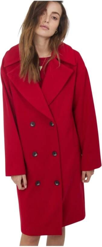 Silvian Heach Oversized dubbele rijsjas , Rood, Dames