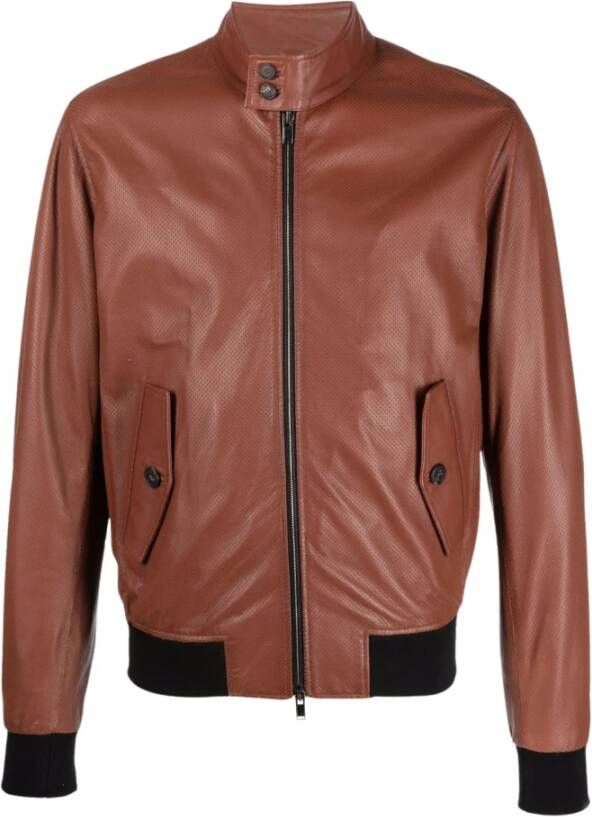 Tagliatore Leren Jassen Bruin Heren