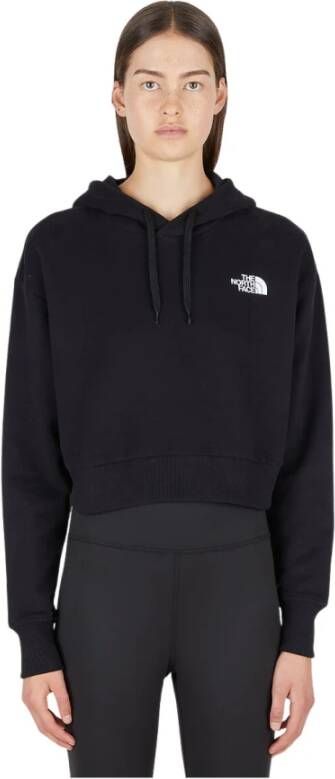 The North Face Logo print bijgesneden sweatshirt met capuchon , Zwart, Dames