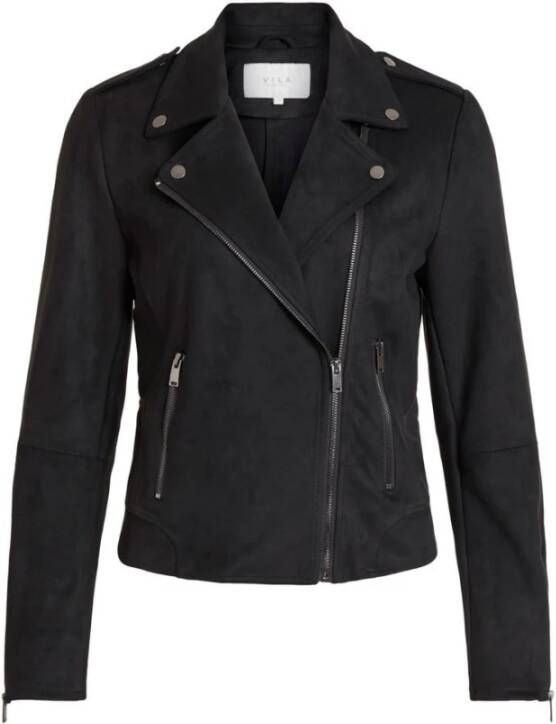 VILA imitatiesuède bikerjack VIFADDY zwart
