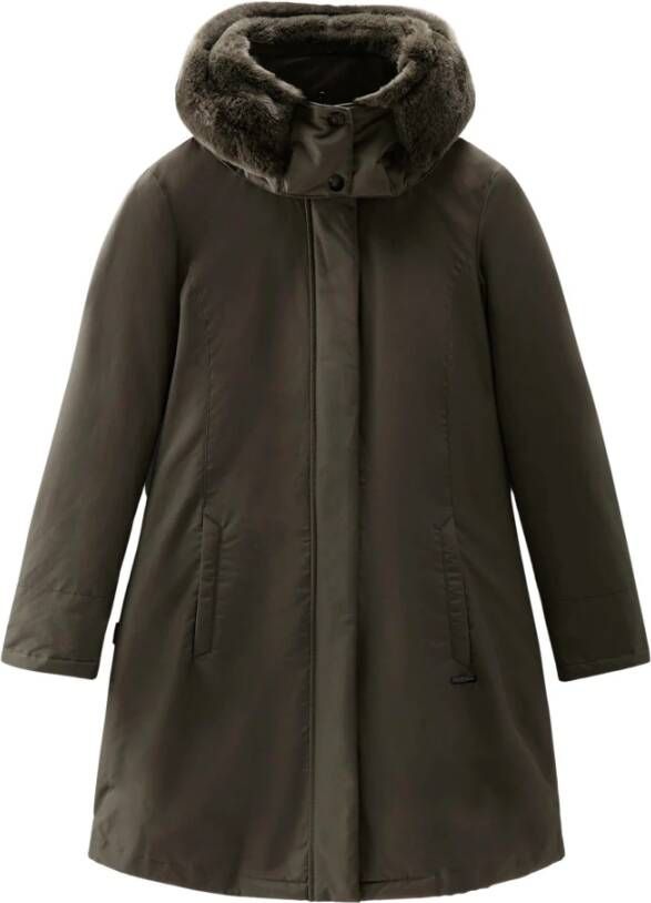 Woolrich Bow Bridge Parka Dark Gras , Groen, Dames