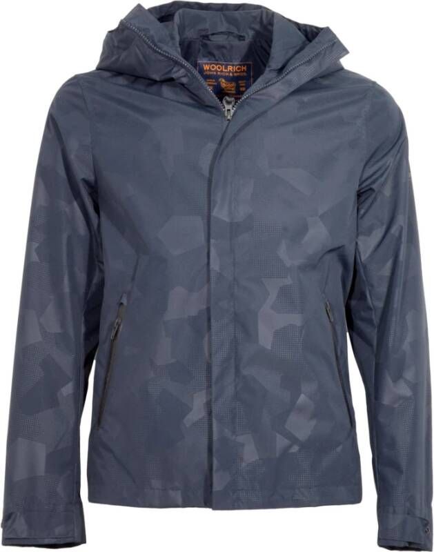 Woolrich Blue Atlantic Camou Jacket Wocps2637 , Blauw, Heren