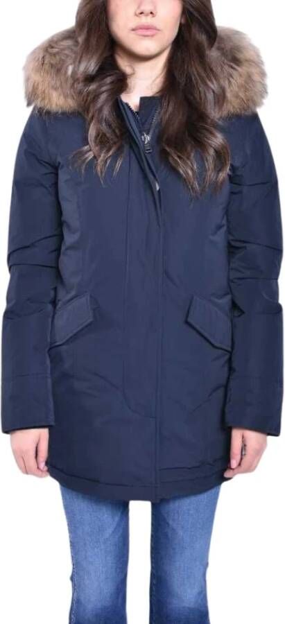 Woolrich Luxe Arctic Parka met afneembare vacht , Blauw, Dames
