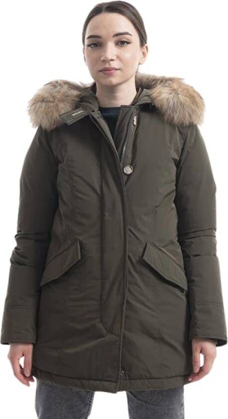 Woolrich Bruin Luxury Arctic Parka met verwijderbare wasbeerbont , Bruin, Dames