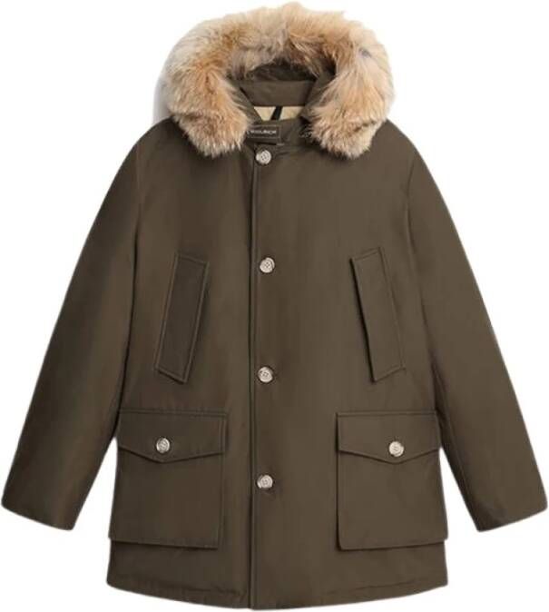 Woolrich Brown Arctic Parka met verwijderbare vacht , Bruin, Heren
