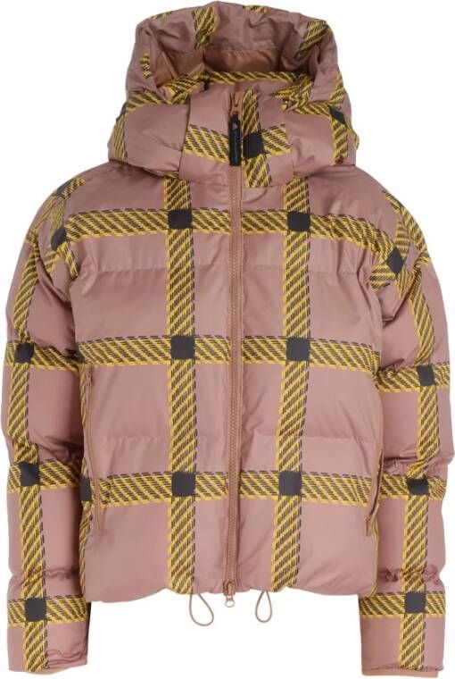 adidas by stella mccartney Controleer een puffer jas met capuchon , Roze, Dames