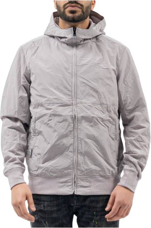 Airforce Waxed Crincle jack met capuchon en logo