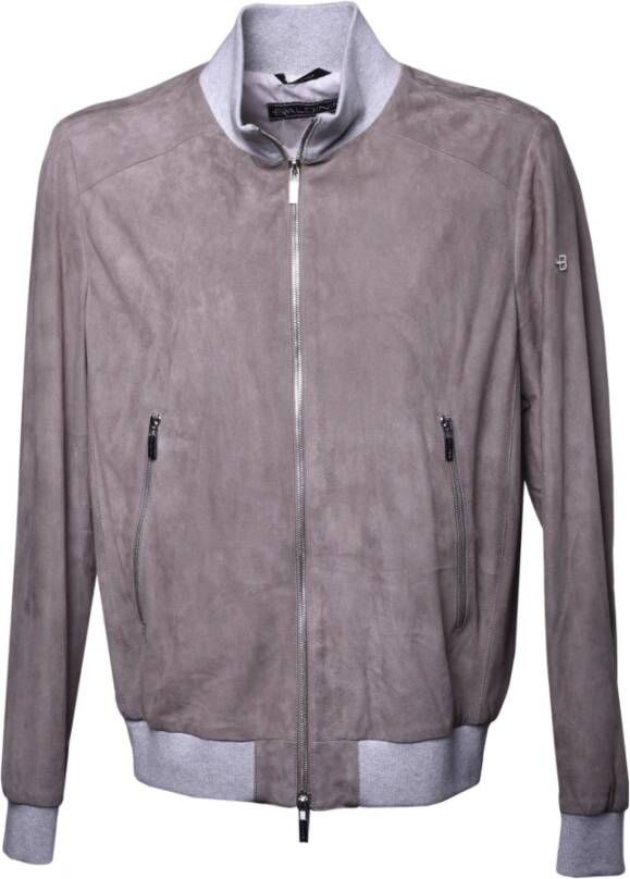Baldinini Taupe suede jacket , Beige, Heren