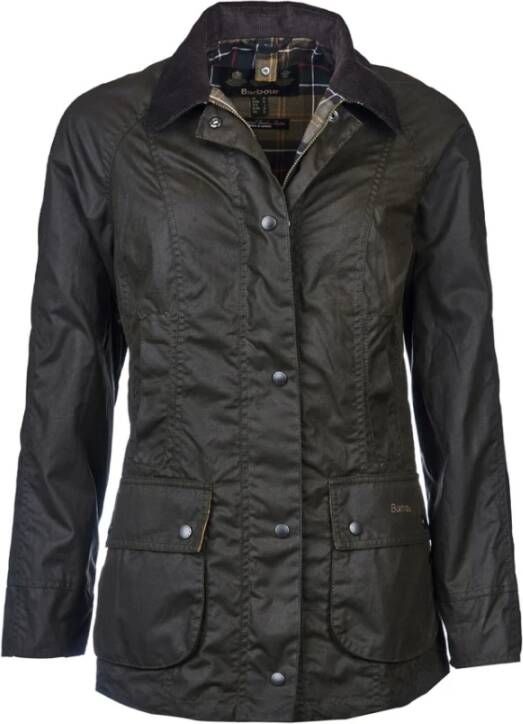 Barbour Beadnell wax jas , Groen, Dames