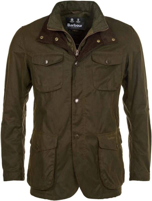 Barbour Ogston Waxed Cotton Jacket , Groen, Heren