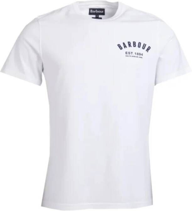 Barbour Preppy t shirt , Wit, Heren