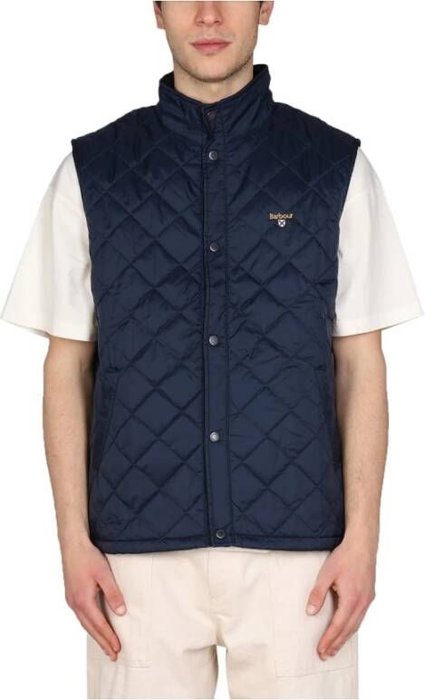 Barbour Vest met logo borduurwerk , Blauw, Heren