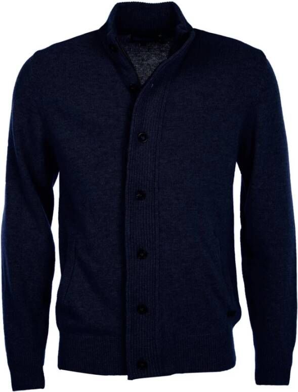 Barbour Essential Cardigan Tisbury Zip Through , Blauw, Heren