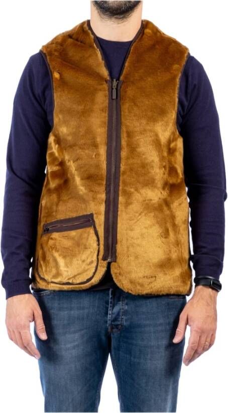Barbour Fleece Gilet Jacket , Bruin, Heren