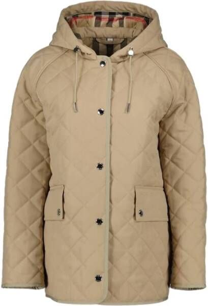 Burberry Meddon Quilted Jacket , Beige, Dames