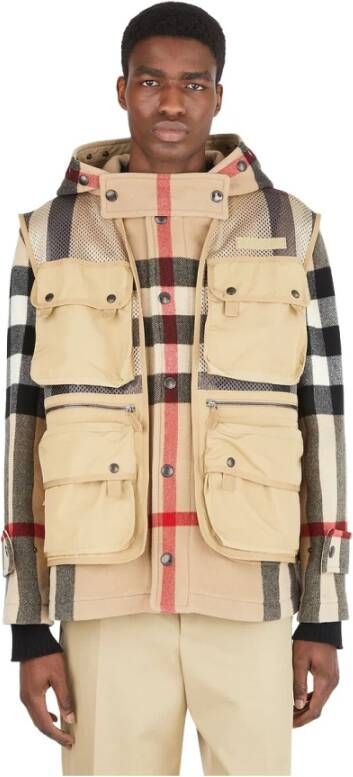 Burberry Fairfield Archive Check Jacket , Beige, Heren