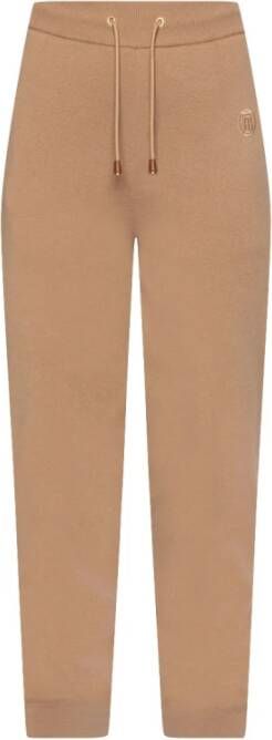 Burberry Wollen broek met logo , Beige, Dames